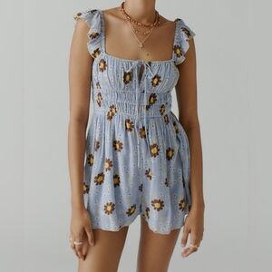 Urban Outfitters Rockaway Smocked Romper in Light Blue, NWOT